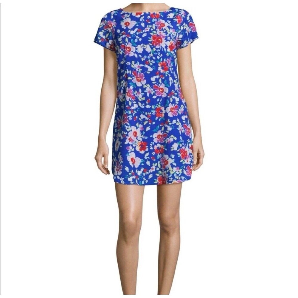 NWT YUMI KIM Anthropologie Mini Dress LARGE Blue Elena Love Potion Shift Floral